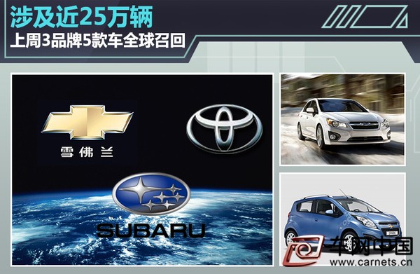 涉及近25萬輛 上周3品牌5款車全球召回