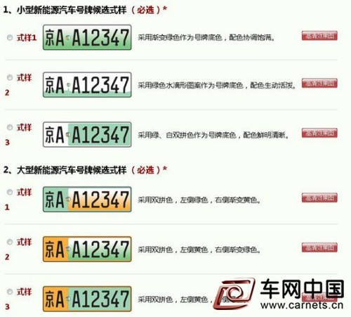新能源汽車將換發專用號牌
